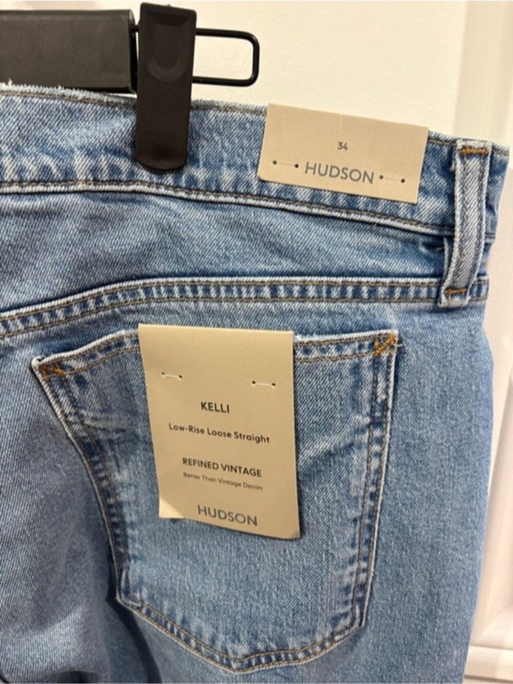 HUDSON Womens Kelli Low Rise Loose Fit Straight Leg Jeans - Picture 7 of 12